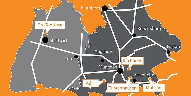 Standortkarte der EDER Kommunaltechnik