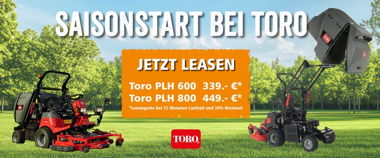 Werbebanner zum Saisonstart bei Toro mit tollen Leasingangeboten