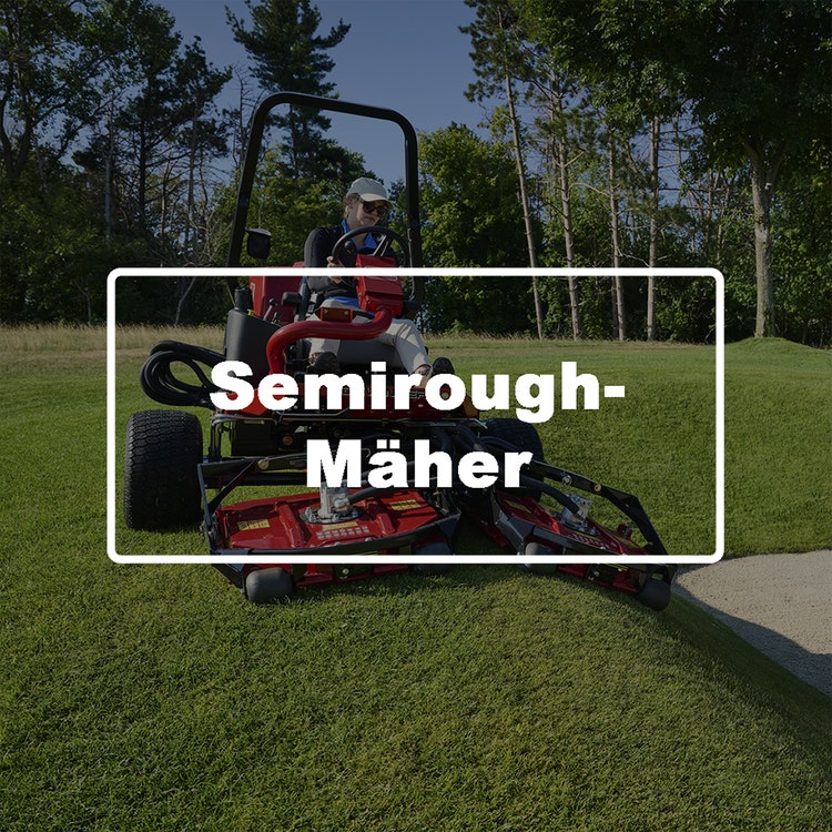 Bild eines Toro Groundsmaster 3500 mit Text Semirough Mäher