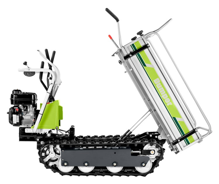Grillo Dumper 406 mit aufgestellter Laderampe