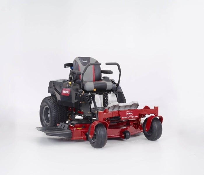 Diagonalansicht von Toro TimeCutter HD XS 5450 CE MyRide Zero-Turn-Mäher