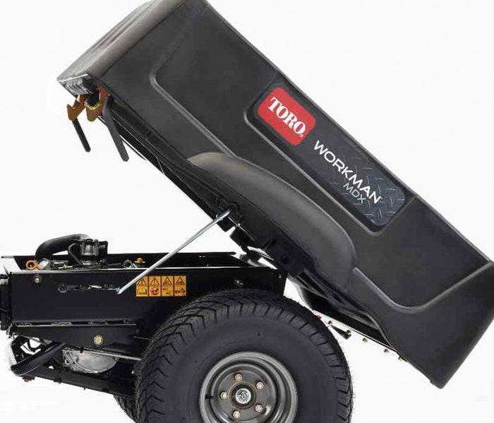 Ladefläche des Toro Workman MDX steht auf Kippstellung