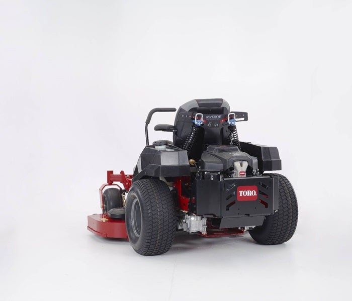 Toro TimeCutter HD XS 5450 CE MyRide Zero-Turn-Mäher von hinten und linke Seite