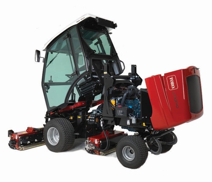 Seitenansicht Toro LT 3340 Spindelmäher