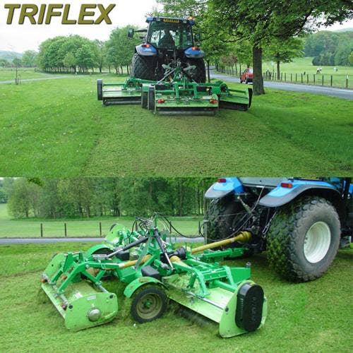 2 Bilder aus dem Prospekt zu Peruzzo Triflex Schlegelmäher