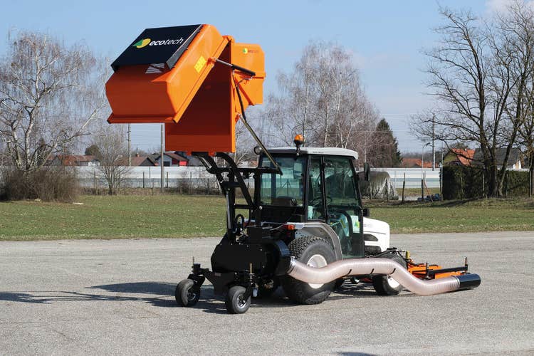 EcoTech GS 1S Gras- und Laubsauger mit geöffneter Lade
